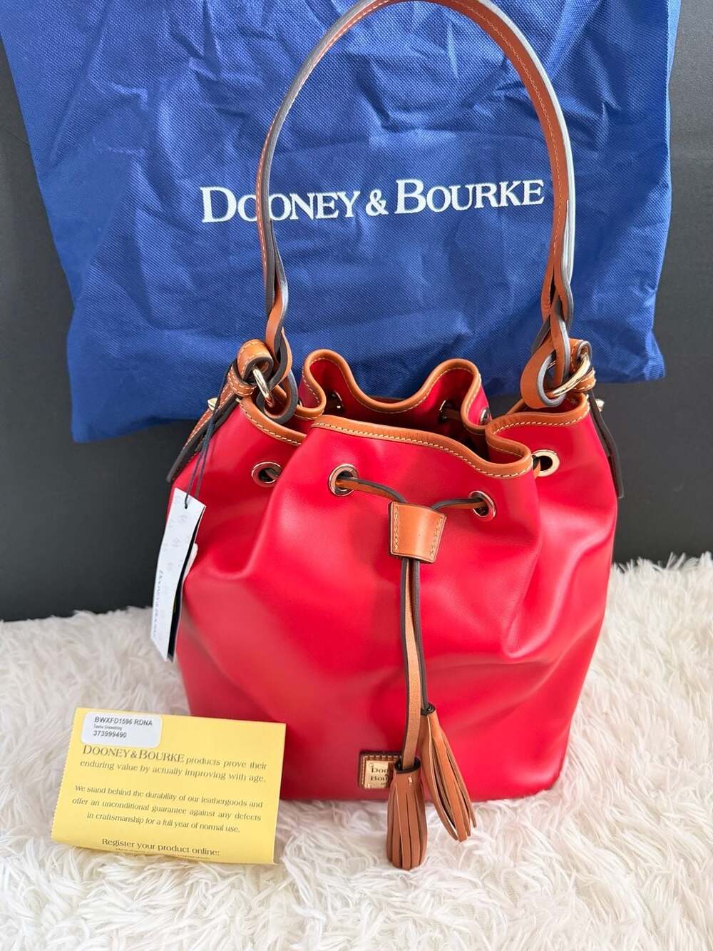 Dooney & Bourke Wexford Tasha Drawstring Shoulder Bag Red